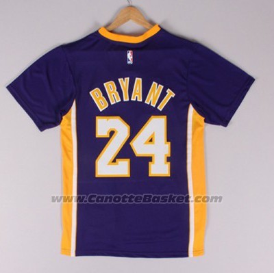 Maglia Manica Corta Los Angeles Lakers Kobe Bryant #24 Viola